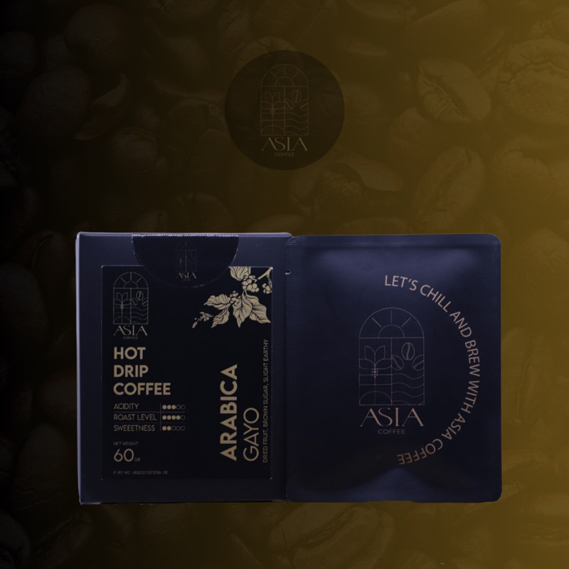 

Asia Coffee Drip Bag/filter - 100% Specialty Arabica Gayo Coffee - Package 5 pcs
