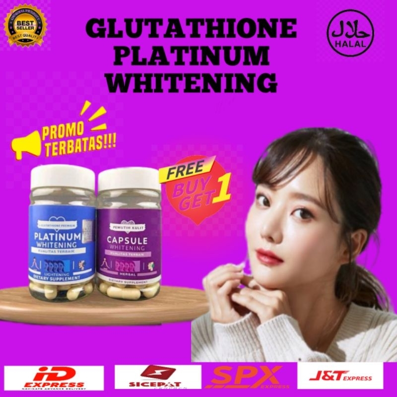 Pemutih Badan Platinum Whitening Glutahinoe Kapsul Original Bpom Ampuh Dan Permanen