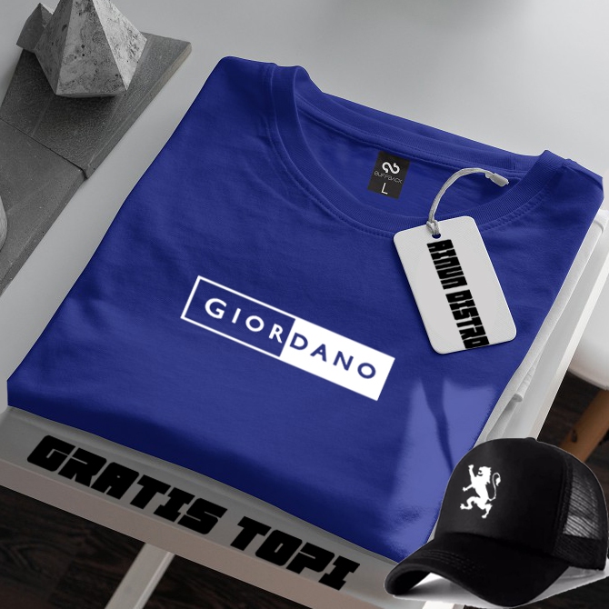 Bonus Topi . Kaos Pendek Gior Blok Text Putih / Terkeren  Baju Lengan Pendek Premium Quality >Af_Fas