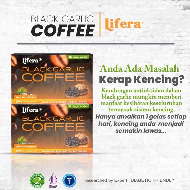 

LIFERA Black Garlic Coffee Paket Beli 2 Gratis 1 Free - Herbal Kesehatan Bawang Hitam - Herbal diabetes
