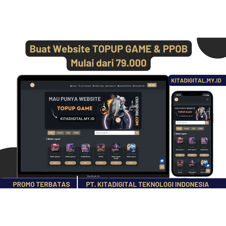 SOURCE CODE WEBSITE TOP UP GAME DAN PPOB OTOMATIS