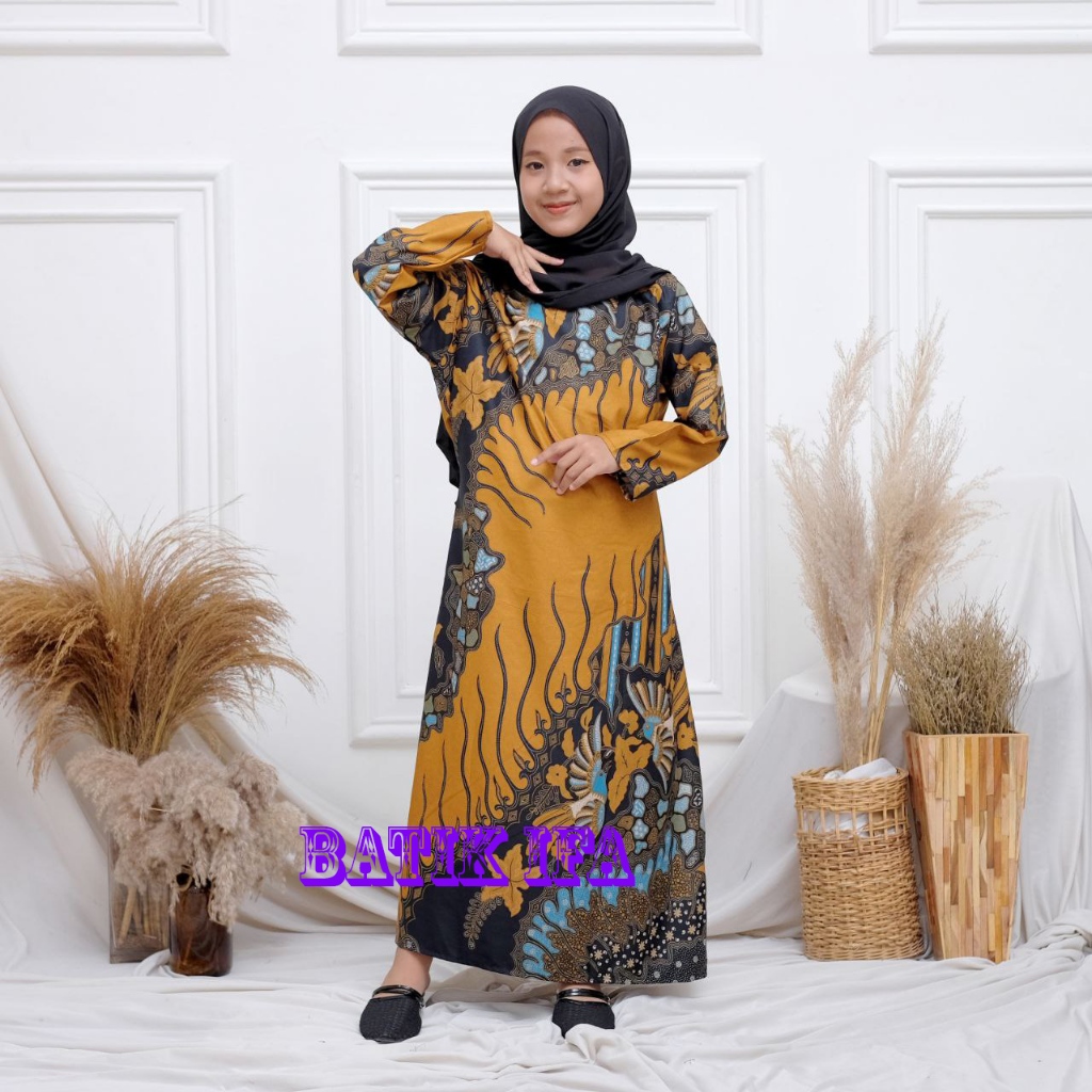 Baju Batik Anak Perempuan Usia 2-12 Tahun - Dress Anak - Gamis Batik Anak - BATIK IFA