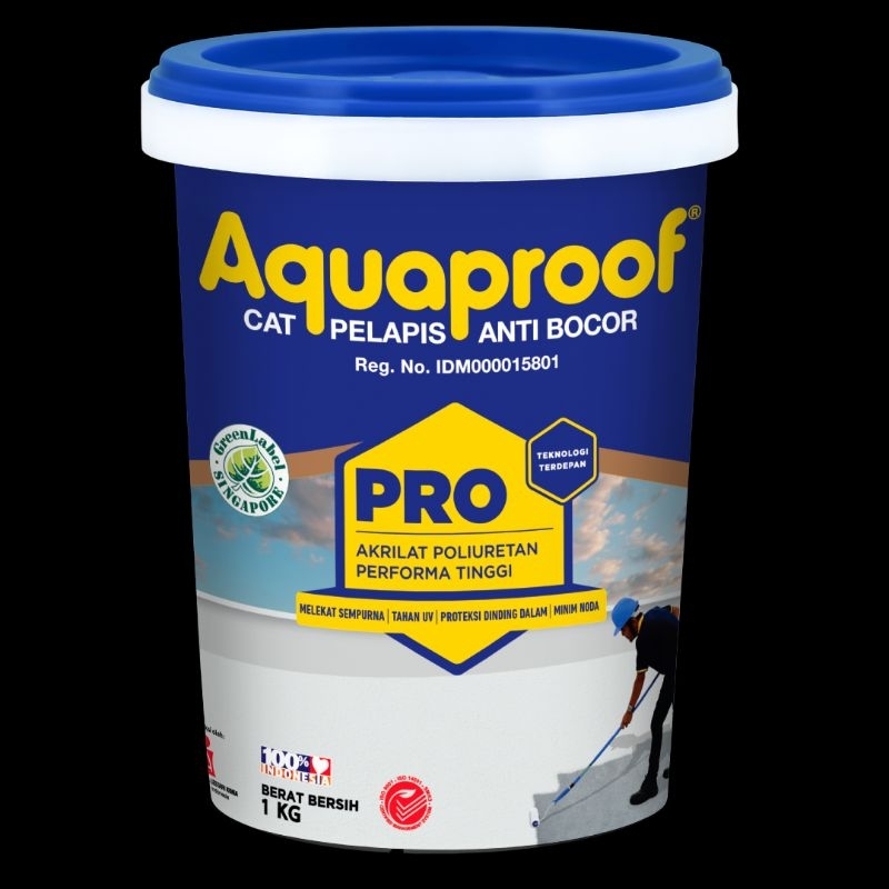 Aquaproof Pro 1 kg cat pelapis anti bocor warna abu dan putih
