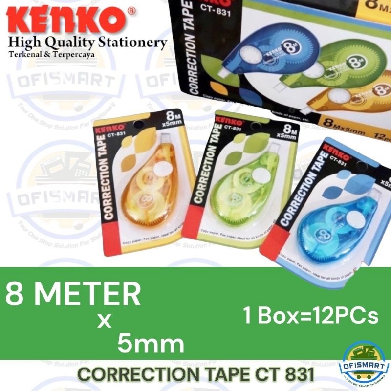 

Kenko Correction Tape 8 Meter CT 831 | @1Ktk=12 Pcs