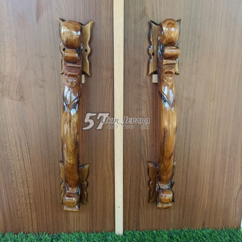 Handel pintu rumah / Gagang pintu ukir jepara bahan kayu jati murah