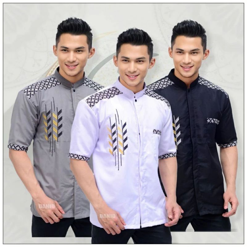 baju koko lengan pendek koko pria dewasa koko bordir adem