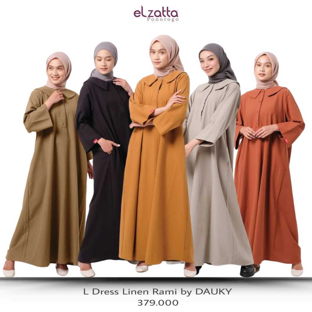 DAUKY GAMIS L DRESS LINEN RAMI PONOROGO