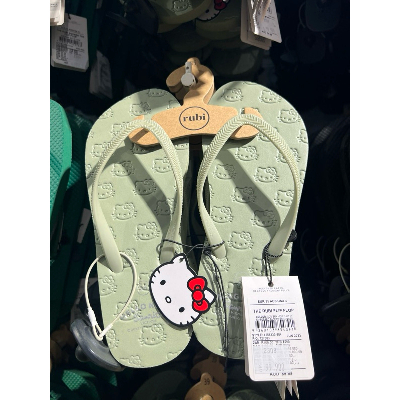 Rubi x Hello Kitty Flip Flop Sandal 100% original store jastip rubi miniso