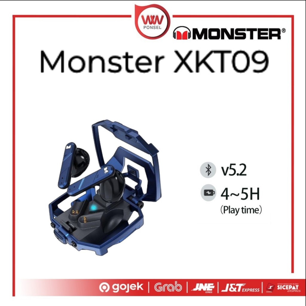 Monster XKT09 Wireless Bluetooth Earphone Headset Earbuds TWS Gaming