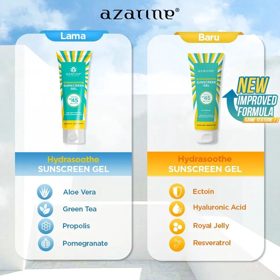 Harga lebayL1x1W ♡ Rasico Official ♡ Azarine Hydrasoothe Sunscreen Gel SPF | Sunscreen Gel SPF45 PA+