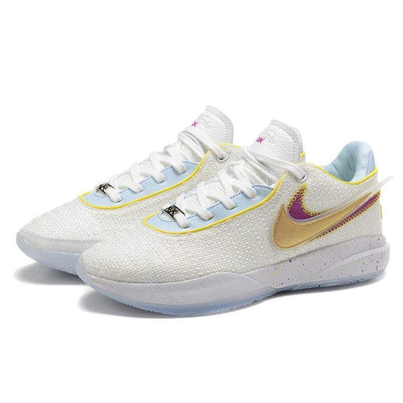 Nike Lebron 20 White Yellow Gold Premium Original