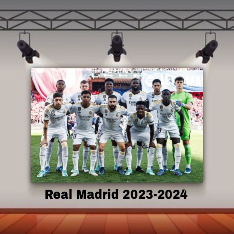Poster dinding squad Real madrid 2023-2024 size A3+