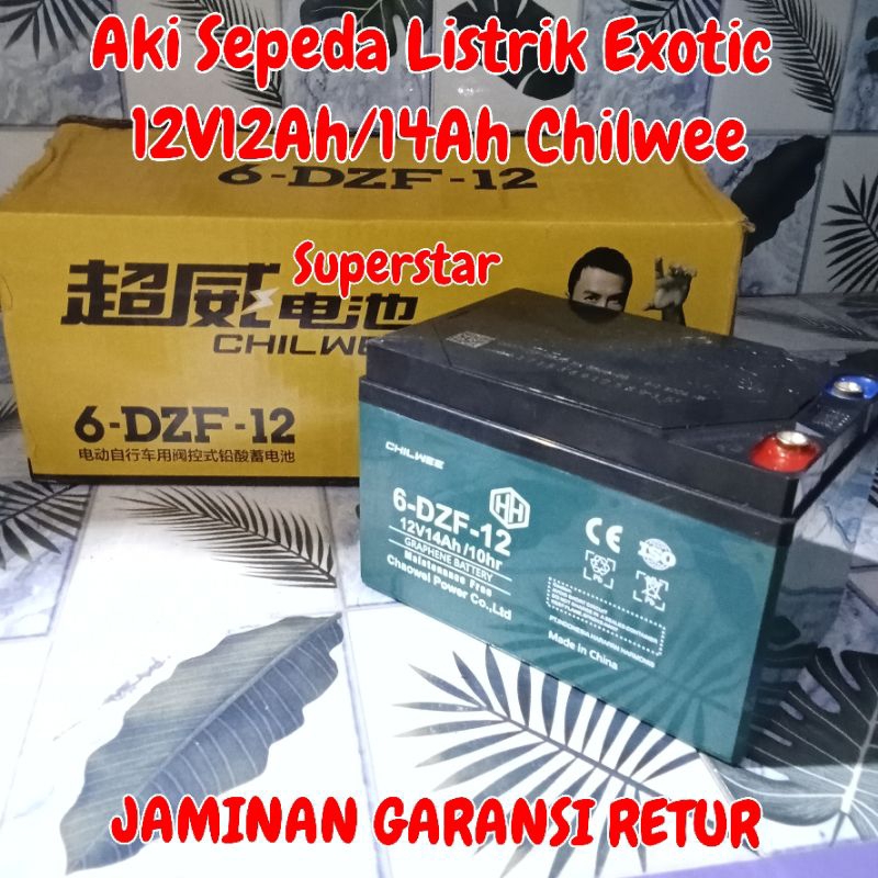 Aki Sepeda Exotic 12V12Ah/14Ah Chilwee Aki Sepeda Listrik