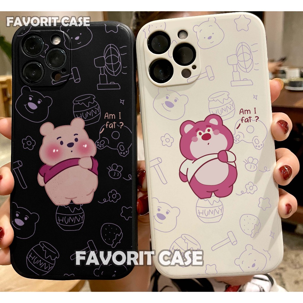 Xiaomi Redmi Note 5 5A 6 7 8 9 10 10s 11 12 PRO 4G 5G Soft Case Motif Lotso Winnie The Pooh Toy Story 001 002 Kartun Lucu Silikon Casing Square Edge