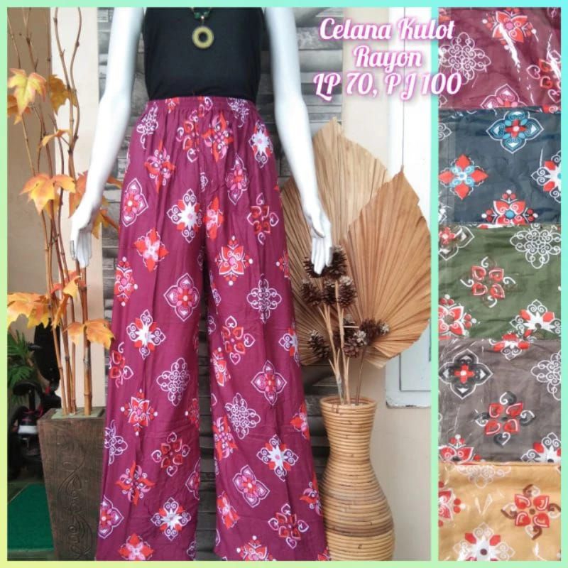 CELANA KULOT RAYON TIEDYE PELANGI CELANA KULOT