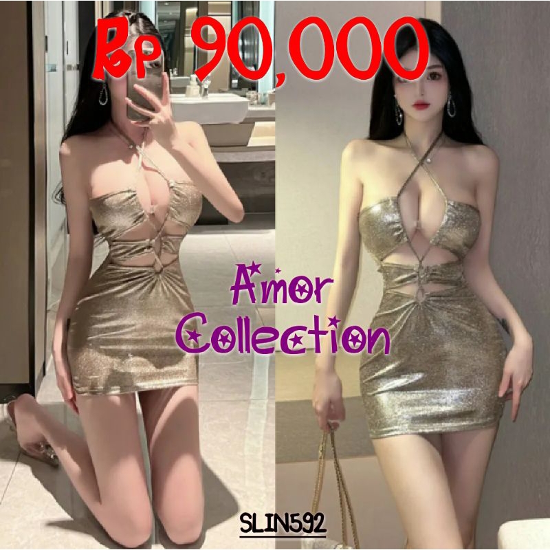 Lingerie seksi clubbing dress halter neck SLIN592 by AMOR COLLECTION