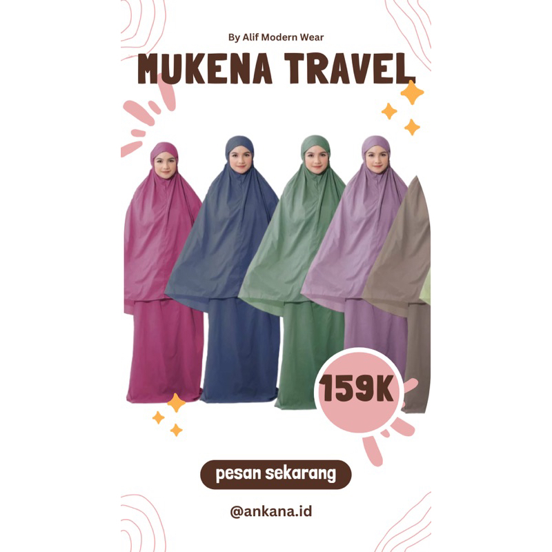 [FREE TASBIH] [Ready] Alif Modern Wear - Mukena Travel Mini by ALif Mukena Mini ALF