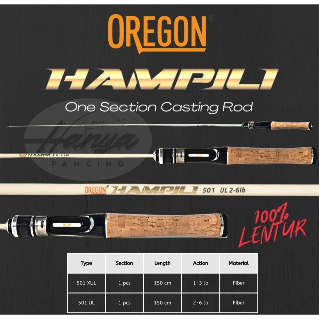 Joran Ultralight Oregon Hampili 150 cm XUL 1-3 LB dan UL 2-6 LB Microfishing