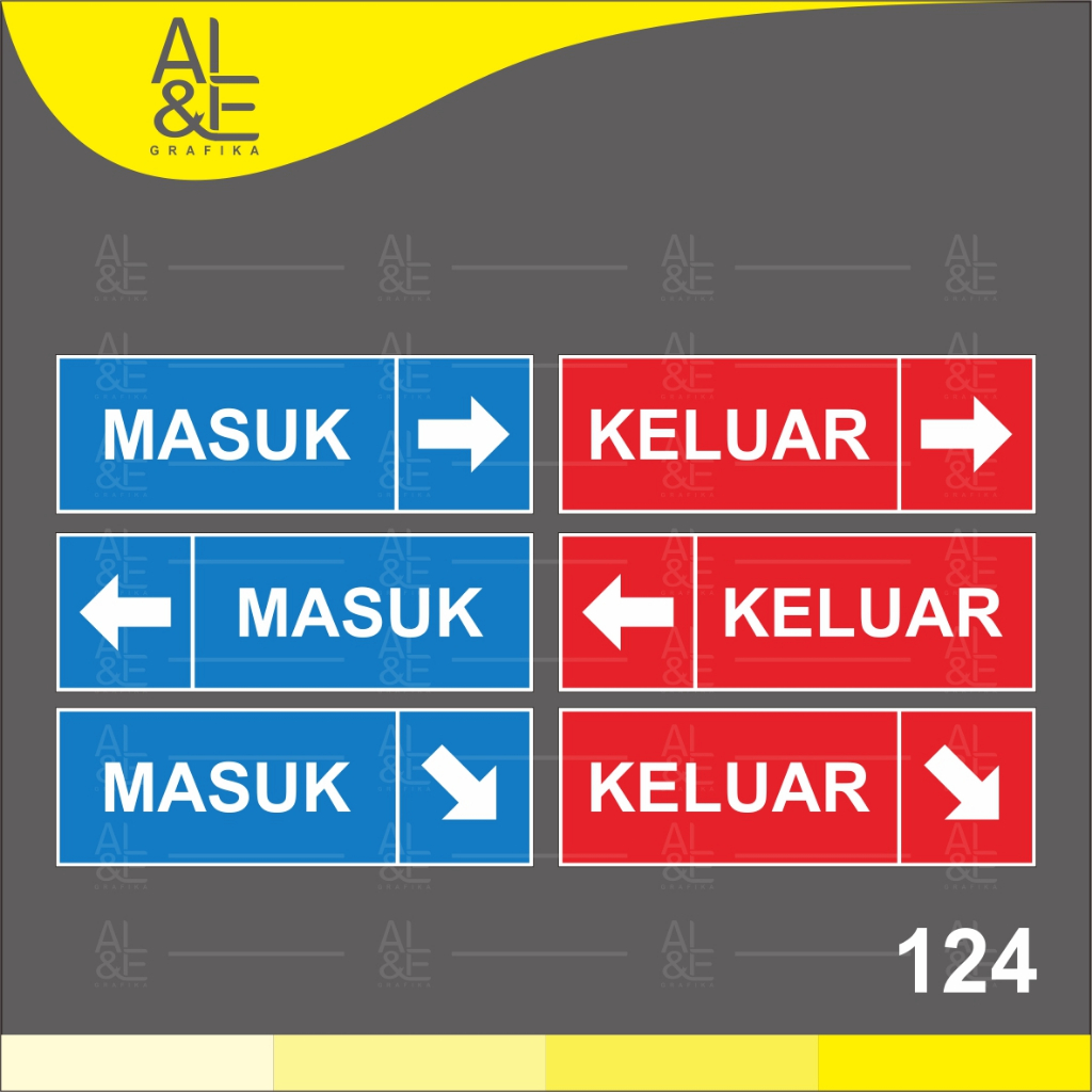 

124 - STIKER MASUK DAN KELUAR - VINYL STIKER RITRAMA INDOOR