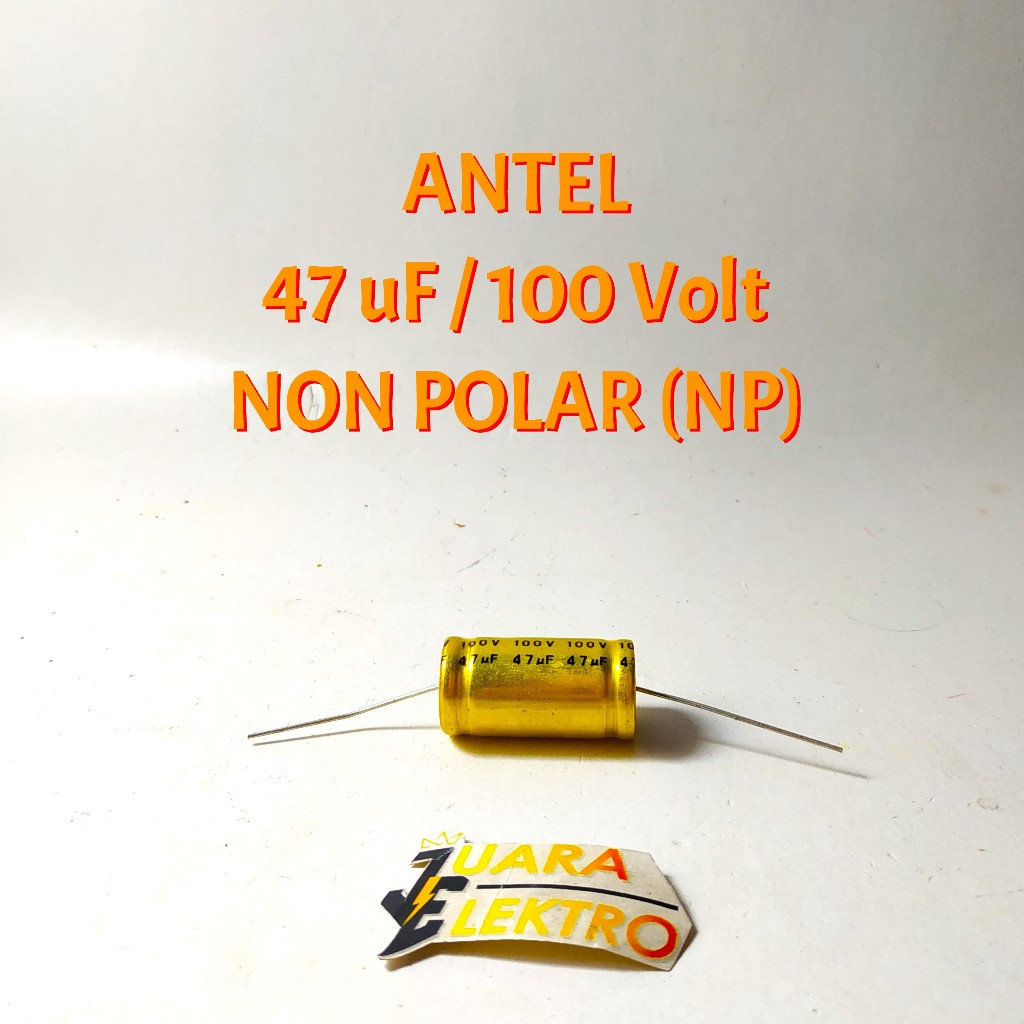 KAPASITOR ELCO 47uF / 100V NON POLAR | Elko 47 uF/100 Volt (ANTEL)
