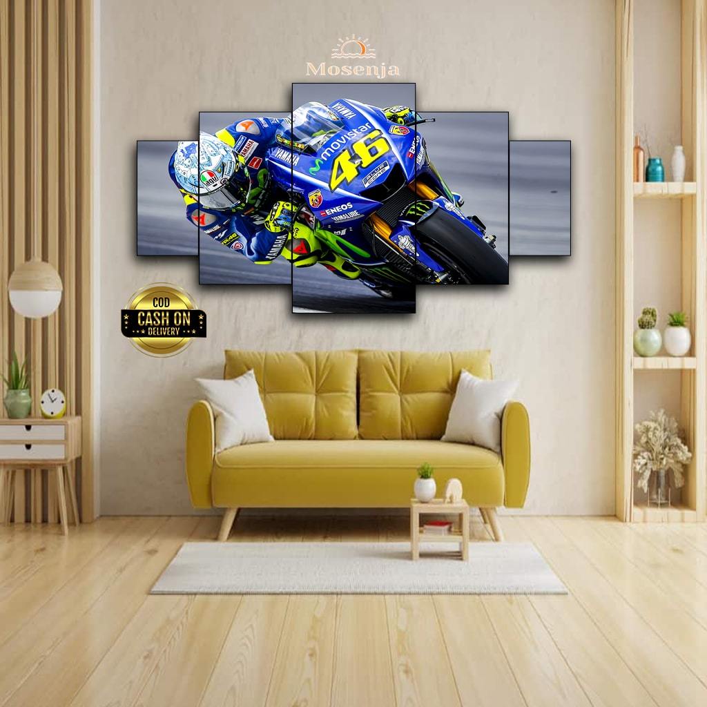 HIASAN PAJANGAN DINDING POSTER KAYU MOTO GP