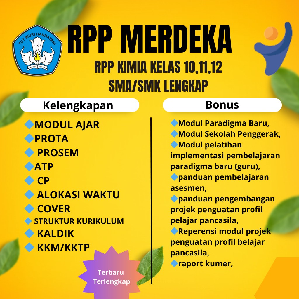 RPP KIMIA KELAS 10,11,12 SMA/MA/SMK KURIKULUM MERDEKA LENGKAP
