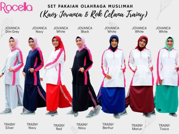 Ote30 (BISA COD ) 1 SET Rocella Rok Celana Training | Setelan Rok Celana Olahraga dan Baju Olahraga Wanita Muslimah Ongkir 0%