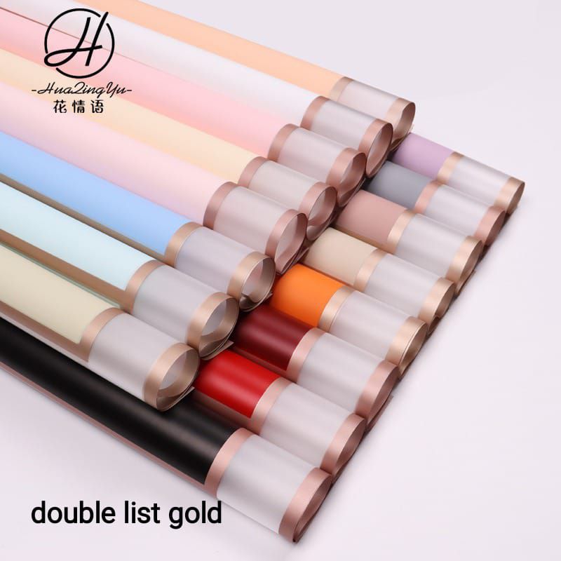 

kertas buket#kertas celophane#gold line doble frame