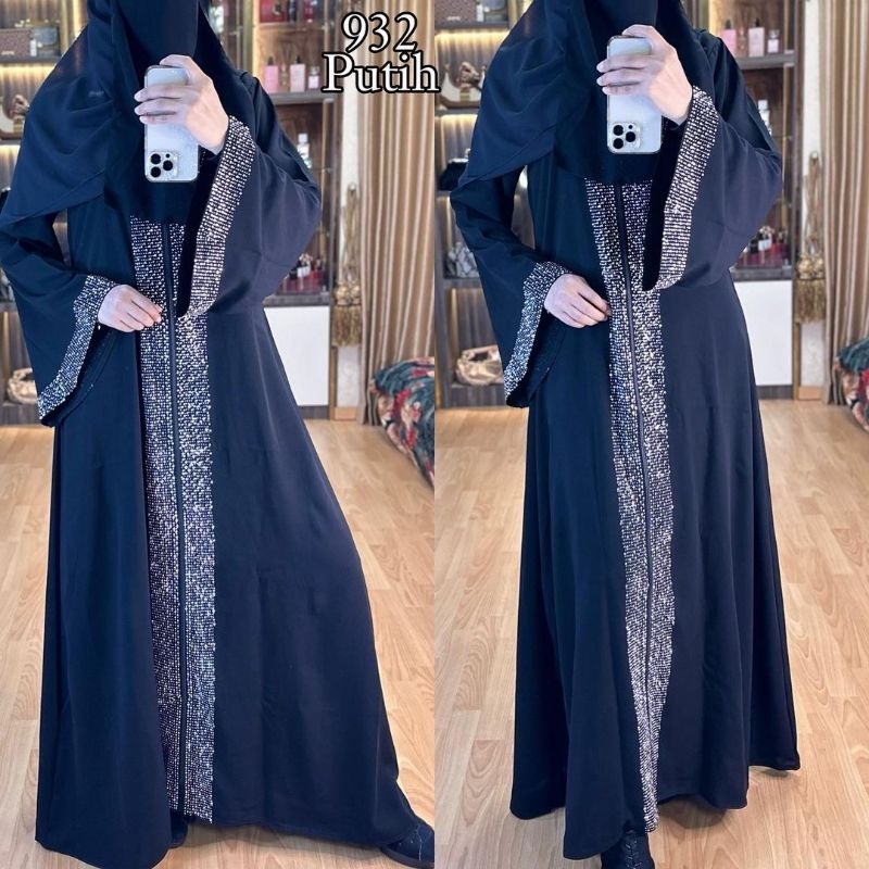 New abaya 935 gamis arab saudi hitam mewah bordil