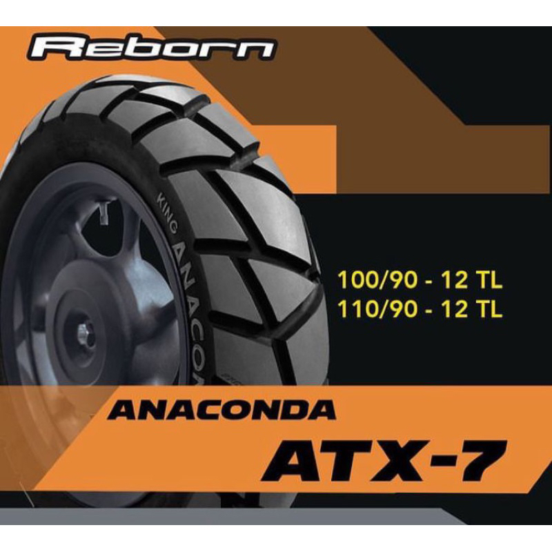 Ban Tubeless Metic Scoopy, Vespa, Mini KSR, KLX 100/90-12 & 110/90-12 KING ANACONDA ATX-7 ( Free Pen