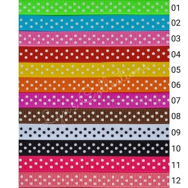 

(1yard = 90cm) Pita Grosgrain GG Motif Polkadot Polos 1cm