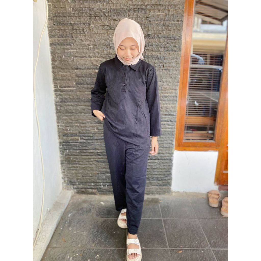 Set Knit wanita - setelan baju knit celana highwaist - baju rajut celana loose kulot rajut