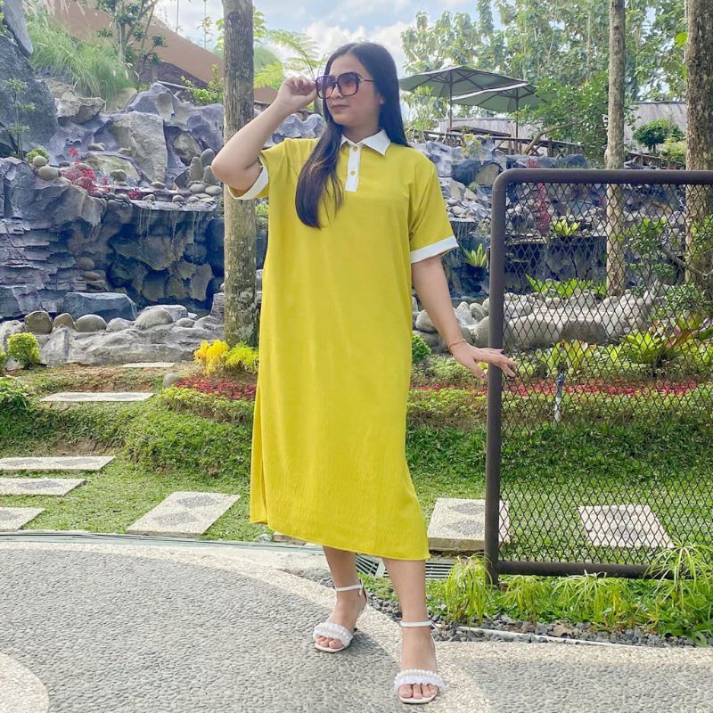 (COD) DAILY DRES WANITA POLOS KOREAN STYLE // HOMEDRESS // DASTER FUJI // DASTER MIDI WANITA POLOS K