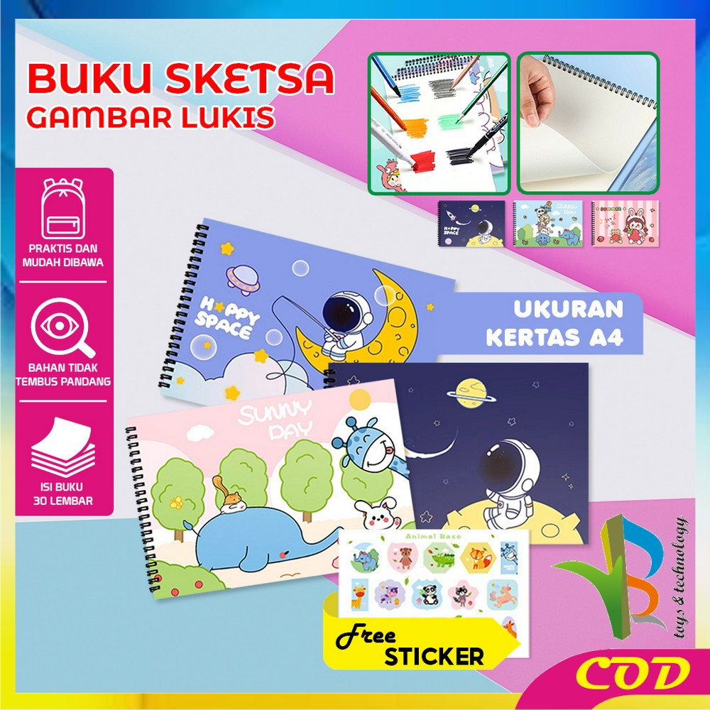 

RB-A62 Buku Gambar A4 30 Lembar Drawing Book Buku Mewarnai Anak Balita Painting Book / Buku Menggambar Buku Sketsa Gambar Lukis