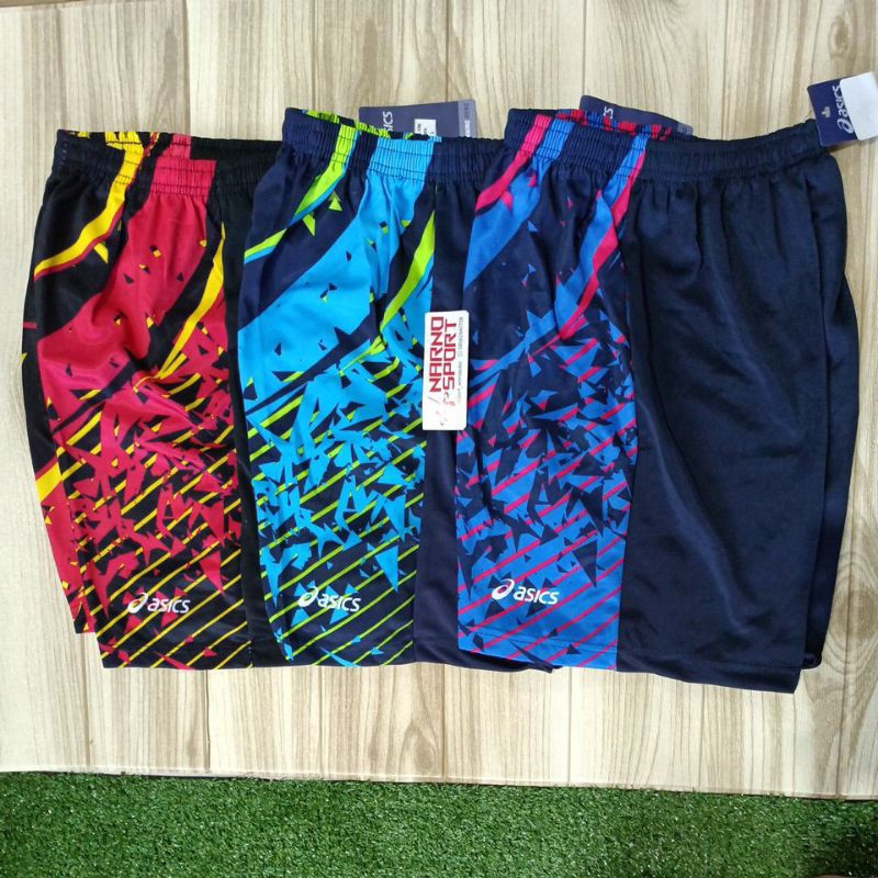 celana pendek olahraga voli badminton bulu tangkis running asics