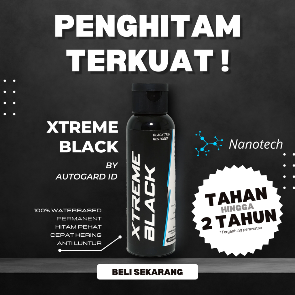 Penghitam body motor Permanent XTREME BLACK AUTOGARD ID waterbased permanen semir body plastik mobil