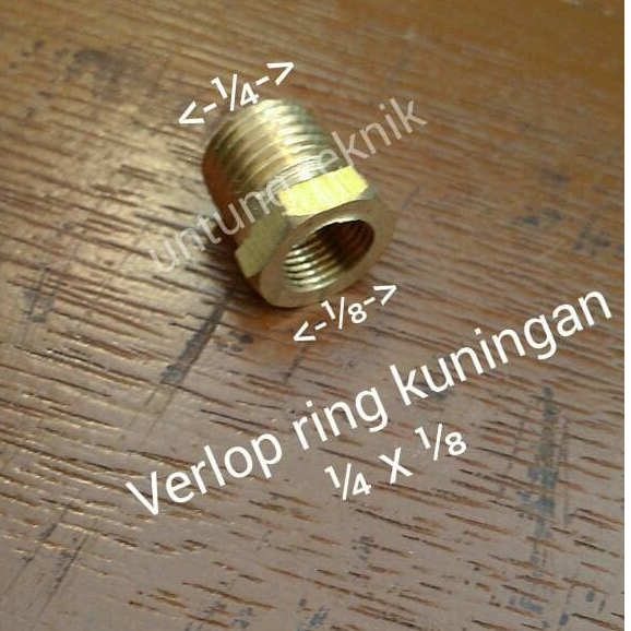 Verlop ring kuningan 1/4 x 1/8