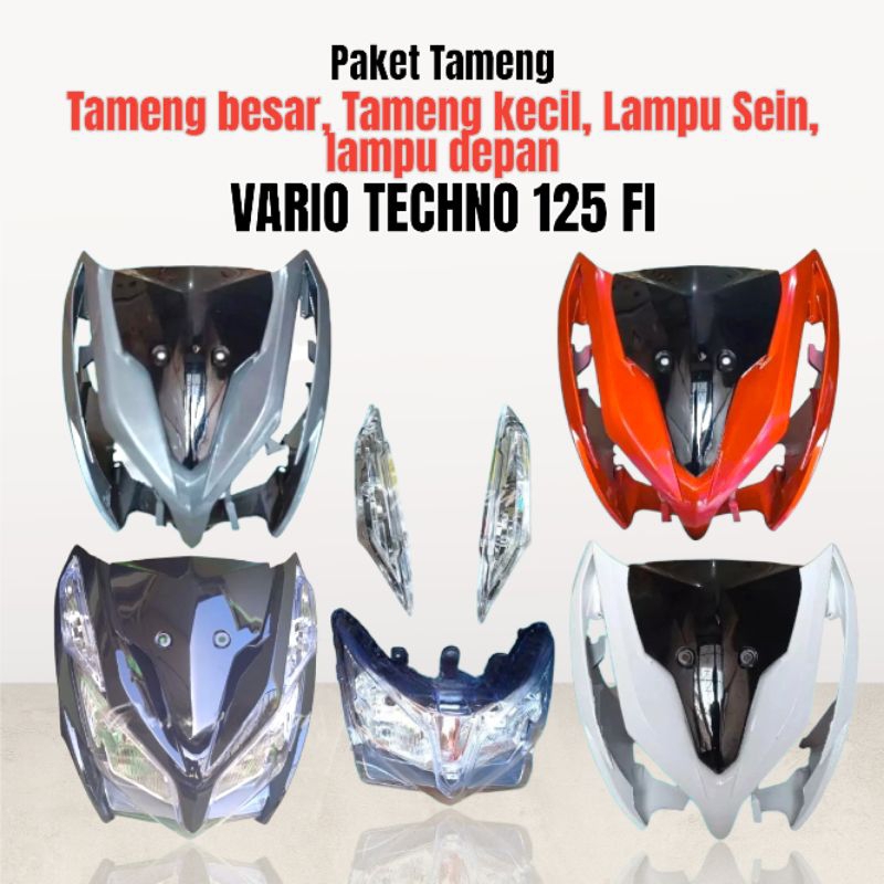 Tameng vario tekno 125 FI satu set tameng+lampu sein+lampu depan