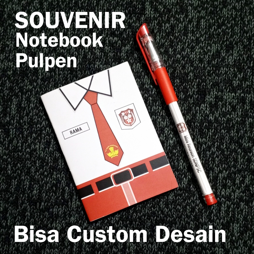 

Souvernir Unik - Notebook Mini Custom/ Pulpen Gel Custom