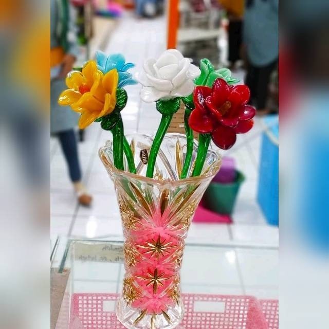 Bunga Mawar Kristal Mekar/ Bunga Kristal model mekar