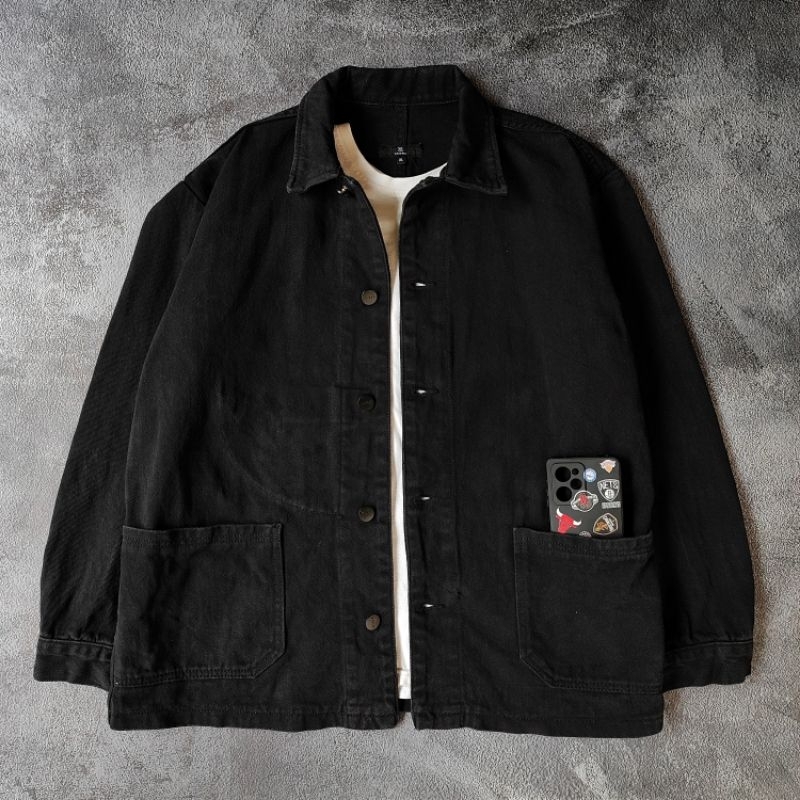 basic Outer Denim Jacket Black  by Vastic  size XL