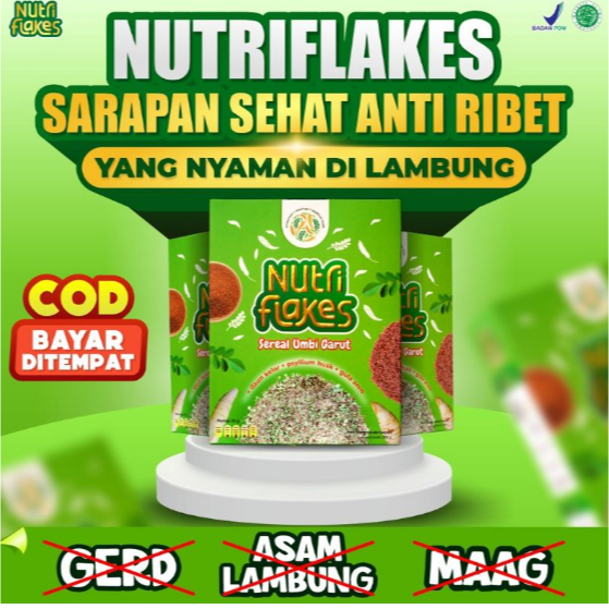 

NUTRIFLAKES Original | Minuman Sereak Umbi Garut Atasi Sakit Magh