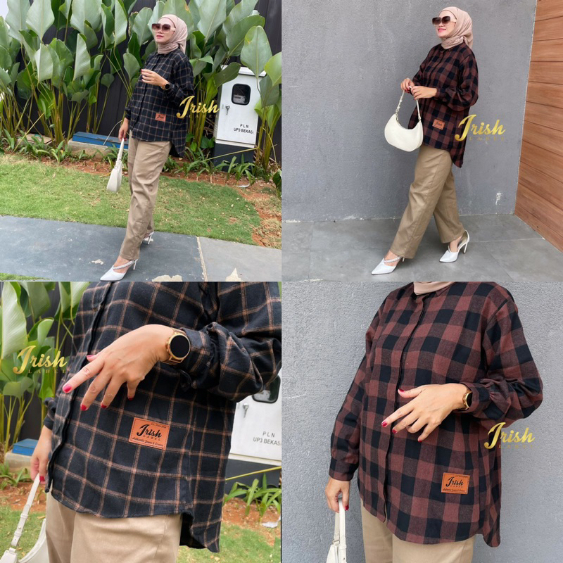 SYDNEY SET BY IRISH LABEL - setelan kemeja oversize aksen kancing belakang dan celana chino twill st