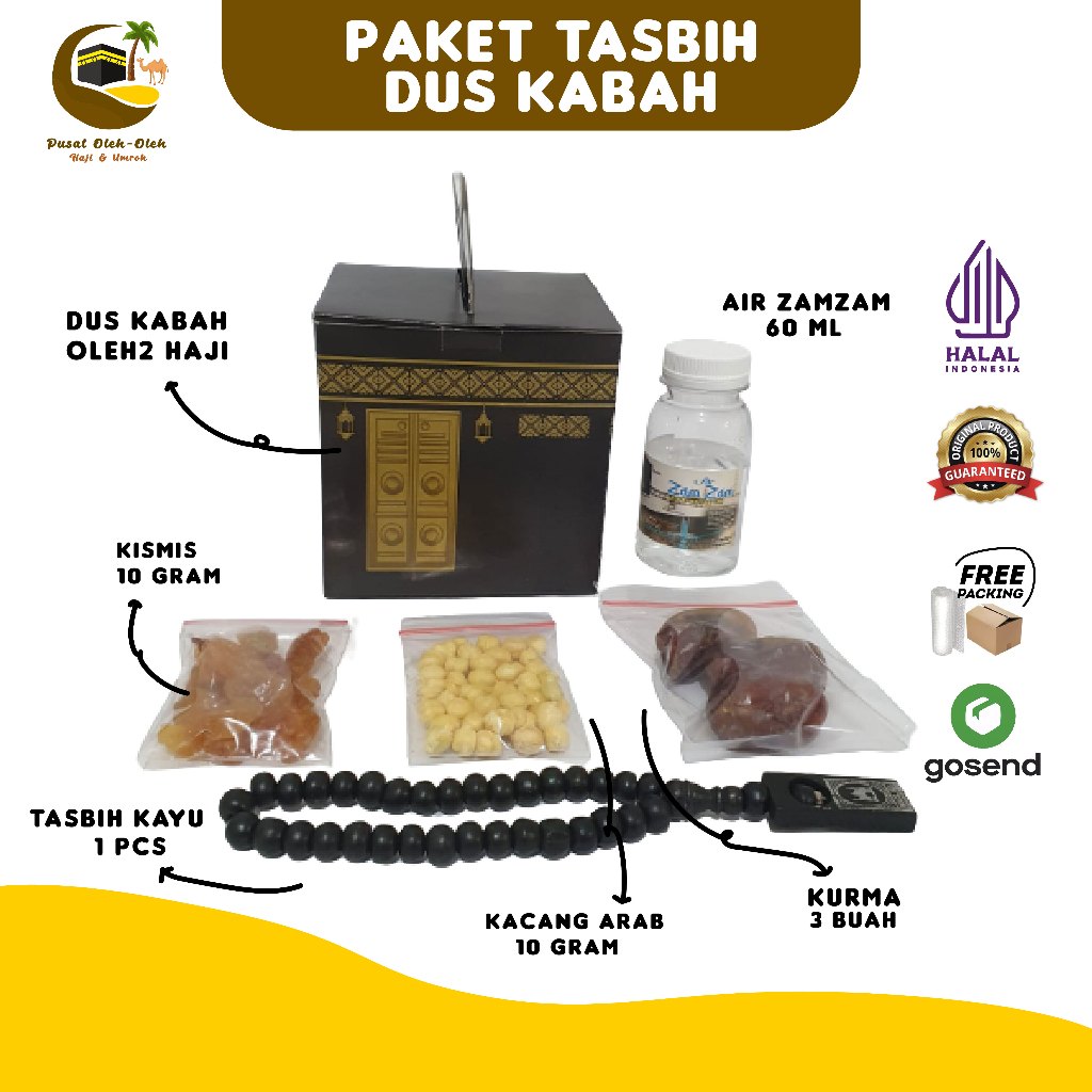 

paket hemat dus Ka'bah + tasbih kayu oleh-oleh haji dan umrah