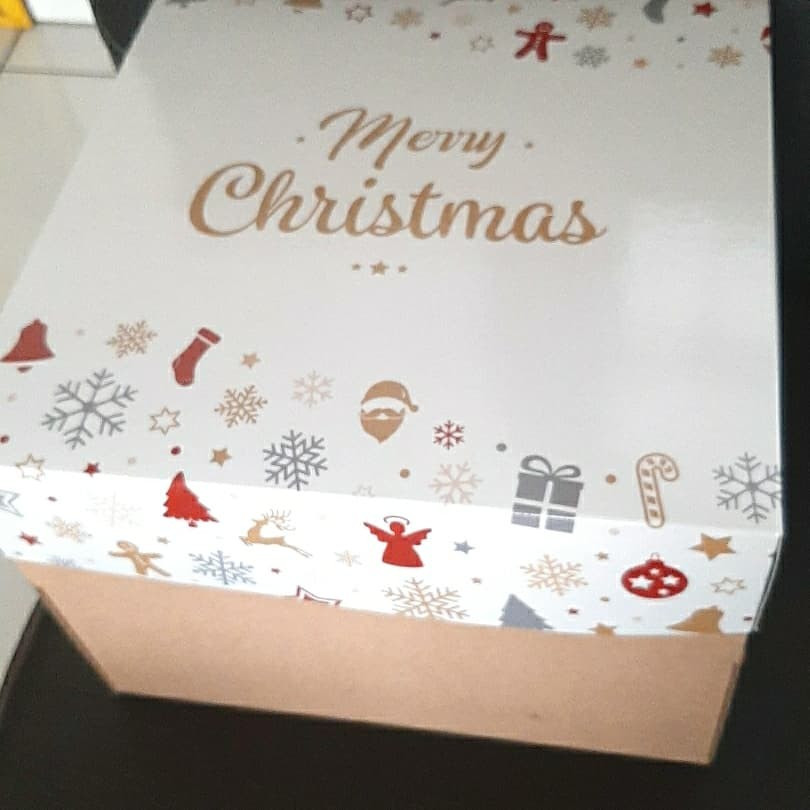 

(Isi 5pcs) Kardus Putih Kotak Merry Christmas Ukuran 22 x 22 x 7cm Kardus Kemasan Kue dan Hampers Natal