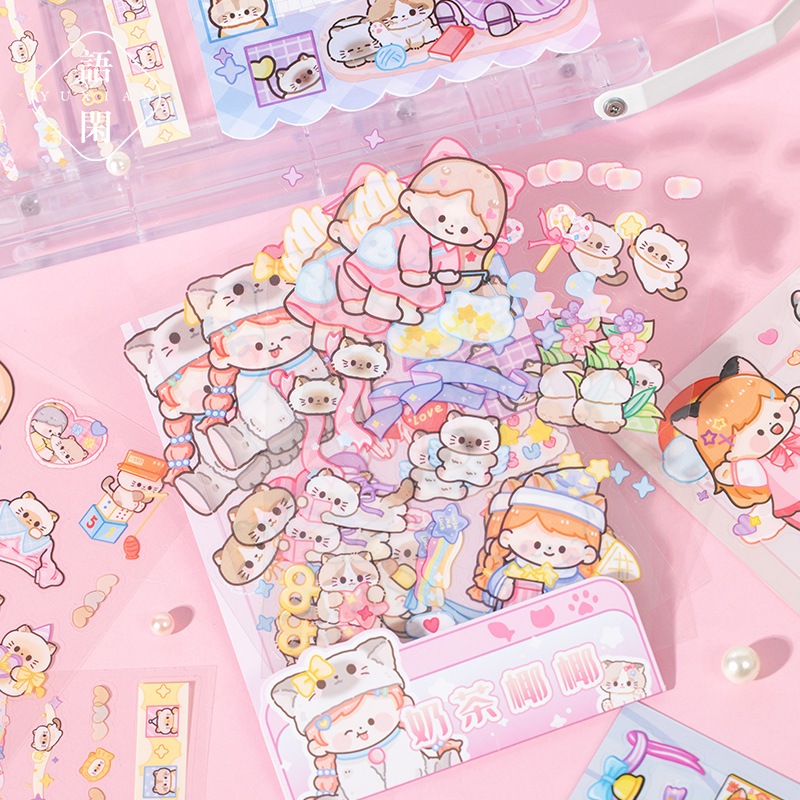 

PINKABULOUS Chichi Cat Paradise Diary Deco Stickers - Sticker Unik - Stiker Lucu