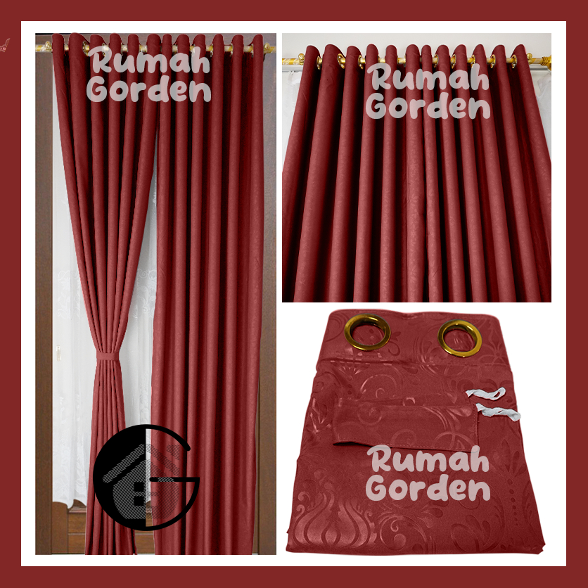 TIRAI PINTU DAN GORDEN JENDELA POLOS EMBOS LILLAC SMOKERING HORDENG LUBANG KORDEN WARNA UNGU