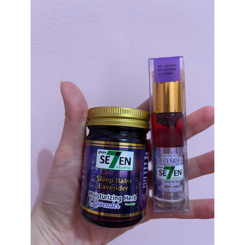Se7en sleep balm lavender big size & herb oil roll on lavender ( Thailand Product )