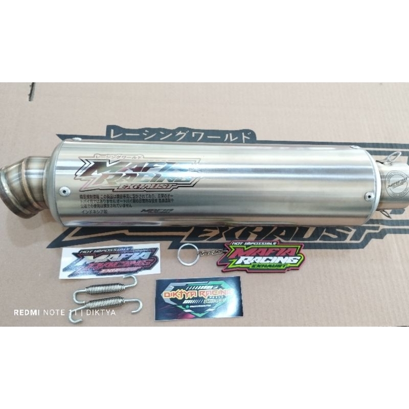 Silincer Mafia Original Model Wrx GP5 Big Moncong Kecil Panjang 30 Cm. Bonus Gantungan Kunci dan Sti