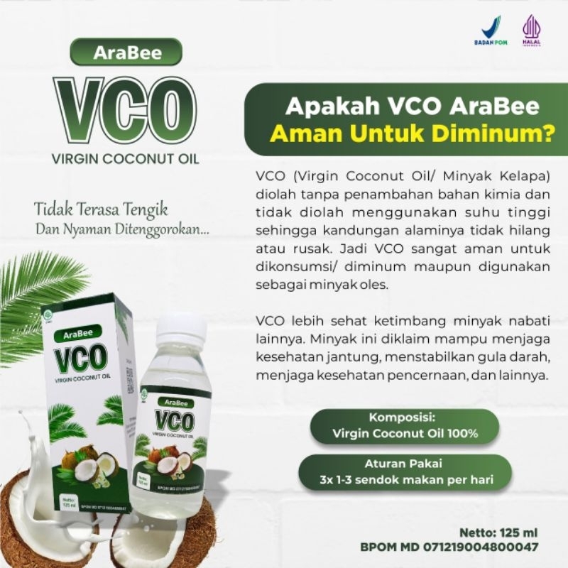 

VCO Oil Virgin coconut oil Araabee 125ml